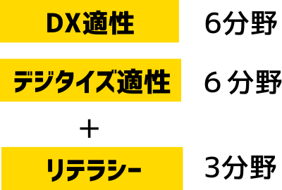 【DX適正】6分野【デジタイズ適正】6分野+【リテラシー】3分野