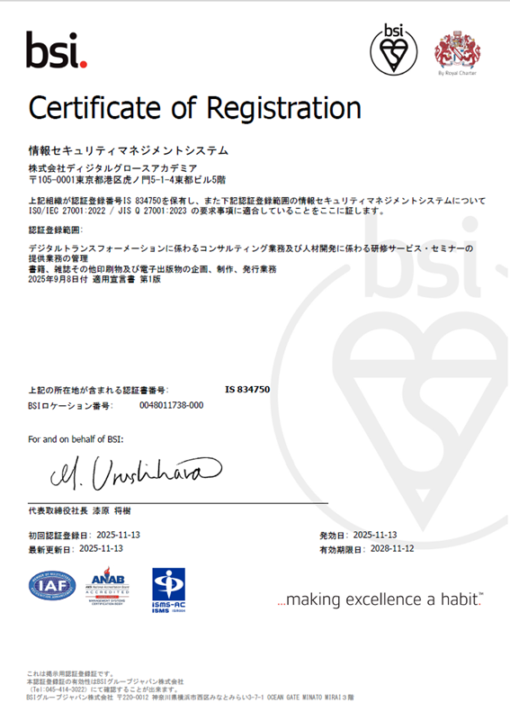 ISMS登録証